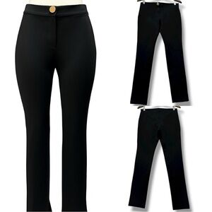 386 Mango | NWOT Black Mid Rise Thick Stretch Leggings Dress Pants (Size M)